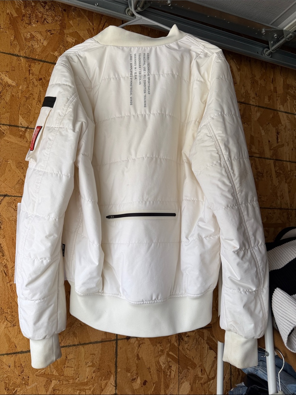 ASRV White Puffer Bomber Jacket